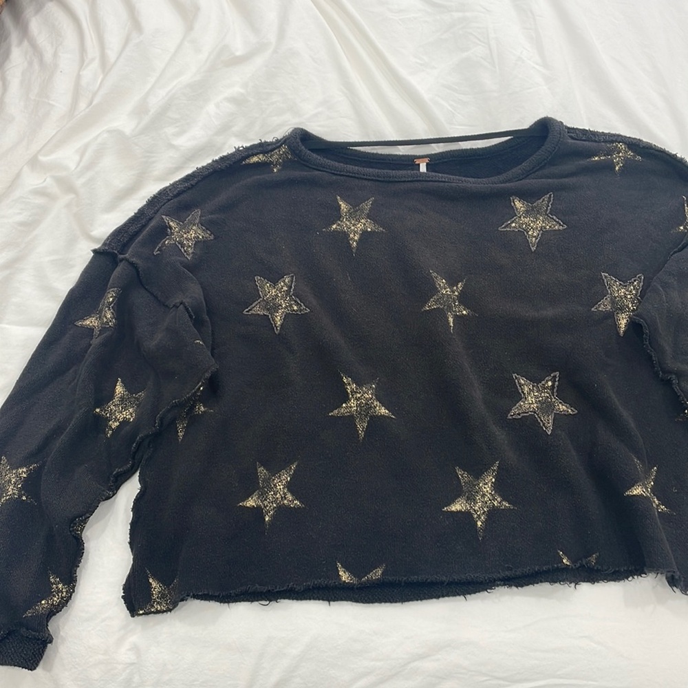 Free People star raw hem sweatshirt
